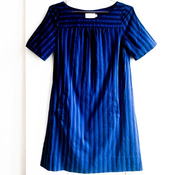 Anthropologie Dresses & Skirts - anthropologie mod shift dress blue vertical stripe